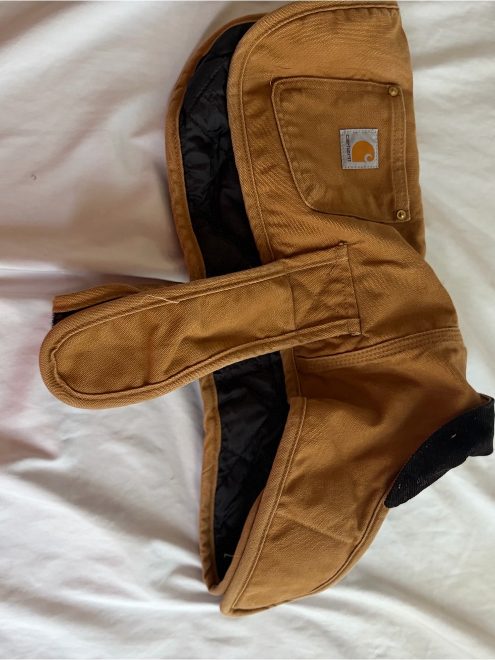 Carhartt Quilted Dog Chore Coat Vest Brown Approx Large Workwear